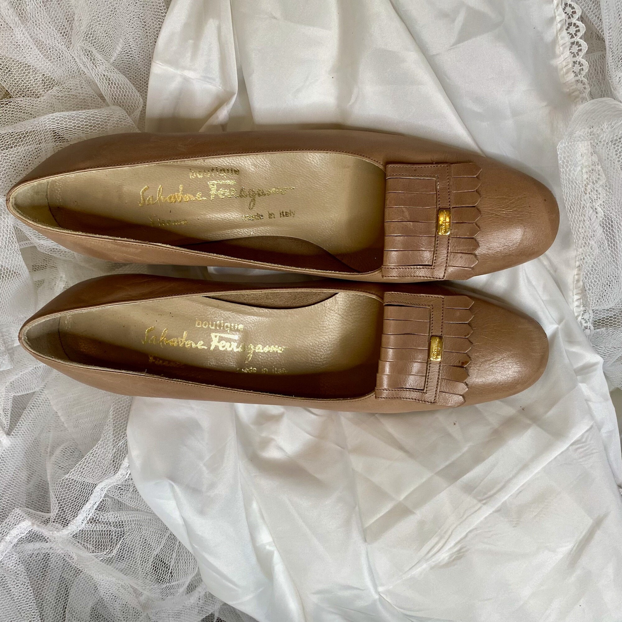 Salvatore Ferragamo Two-Tone Brown & Tan Leather Derbies with Fringe Kiltie Vintage Salvatore Ferragamo Men main image 4