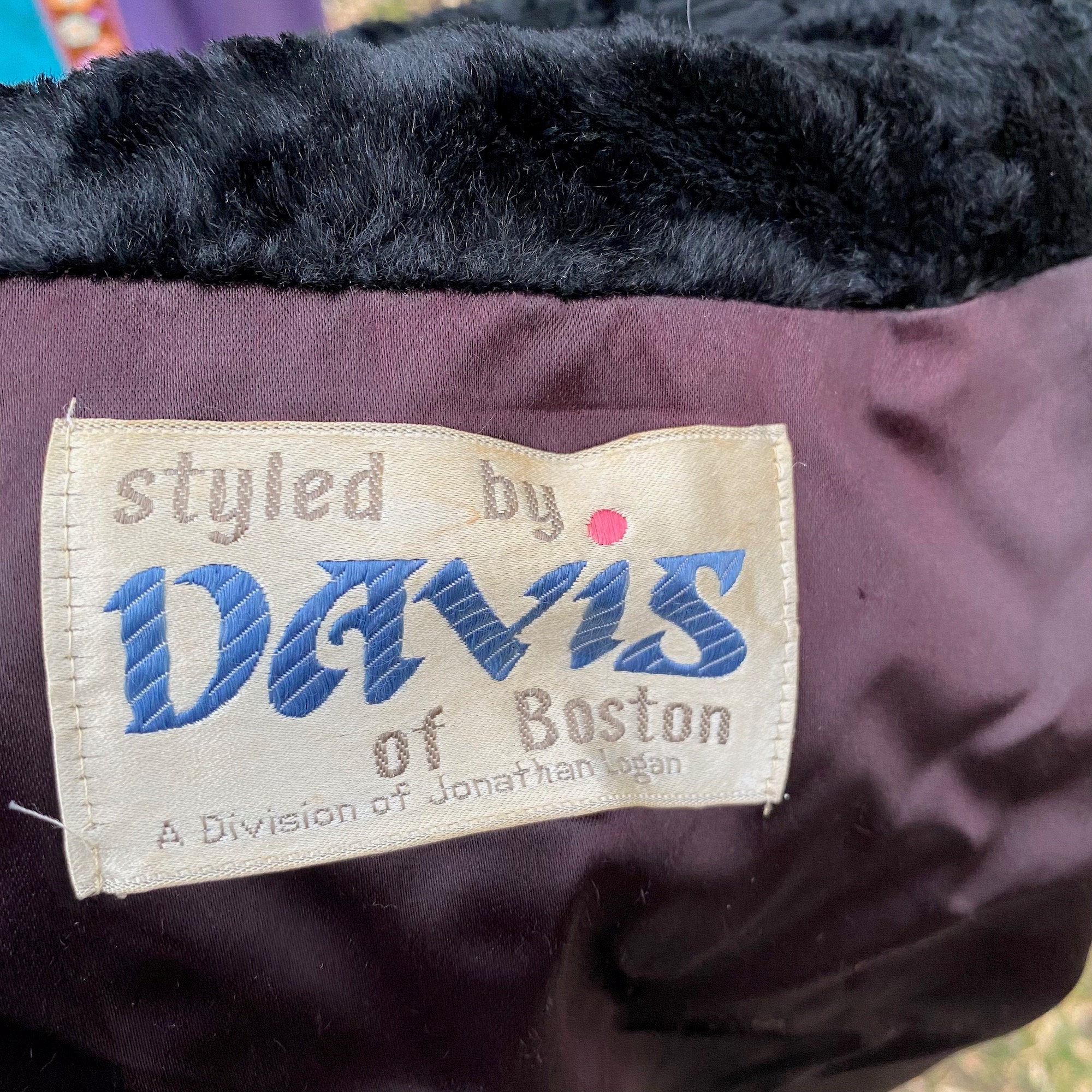 Vintage 1970s Styled by Davis of Boston Black Fur Jacket