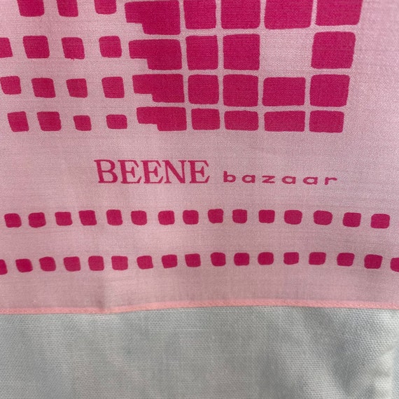 Beene Bazaar 1970s Pink Checkered Silk Square Sca… - image 2