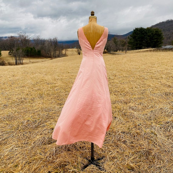 De Laru 1990s Pink Beaded Formal Gown Tulle Skirt… - image 4