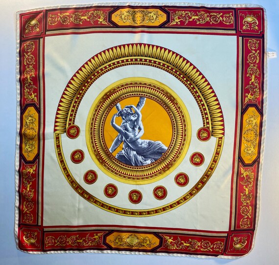 Vintage 1980s Atelier Versace Amor and Psyche Silk Square