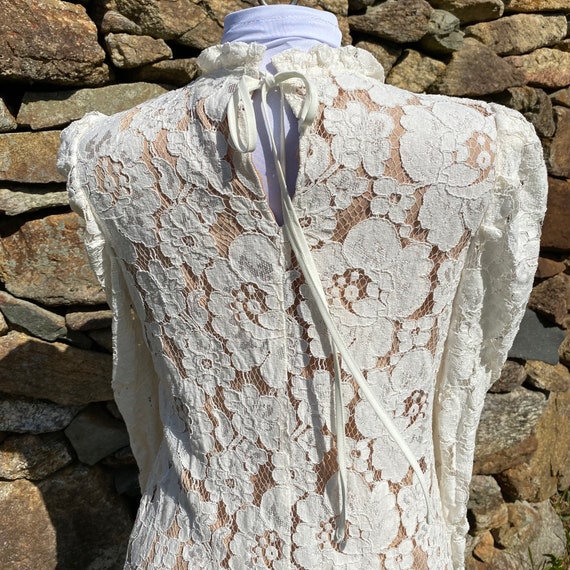 White Elegant Dresses Sexy V Neck Lace Dress Long Puff Sleeve Butterfly Dress For Women