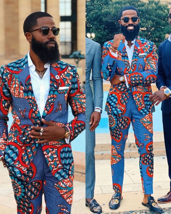 Men Tailored Suit Men African 2 Piece African Wedding - Etsy