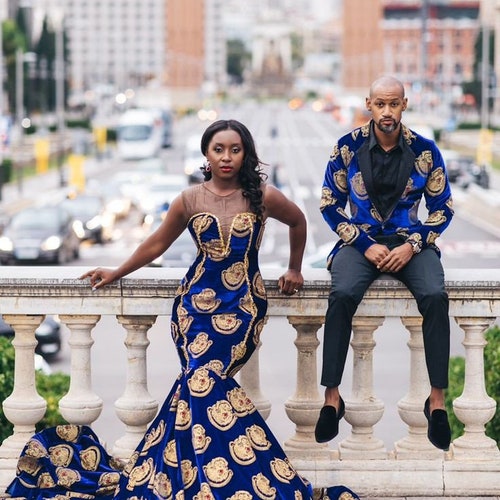African Isiagu Matching Couple Outfits 