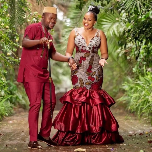 African Wedding Outfits Ankara and Senator Couple Matching - Etsy