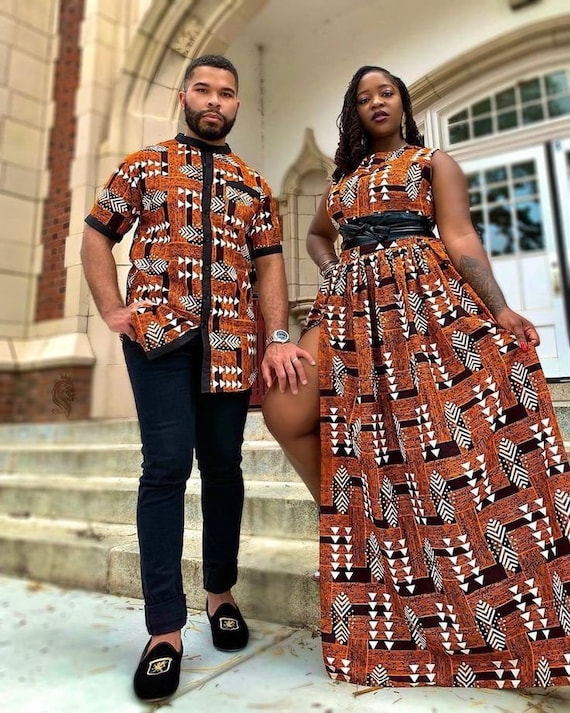 African Ankara Couple Matching Outfits, Ankara Anniversary Outfits