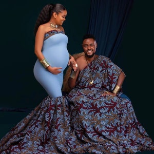 Ankara Maternity Dress African Couple's Maternity Outfit African