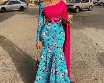 african print evening dresses