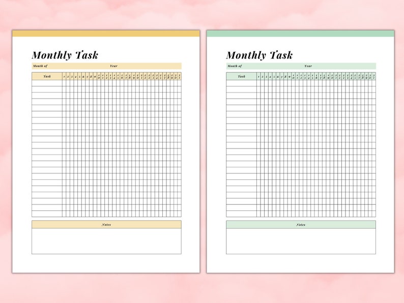 Monthly task checklist printable daily task sheet to do etsy finland