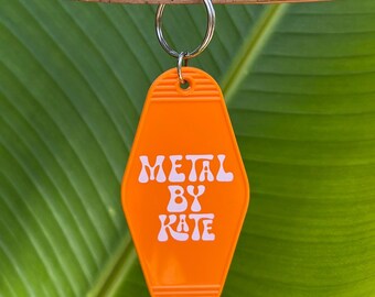Metal by Kate retro inspired motel room key chain - Tangerine