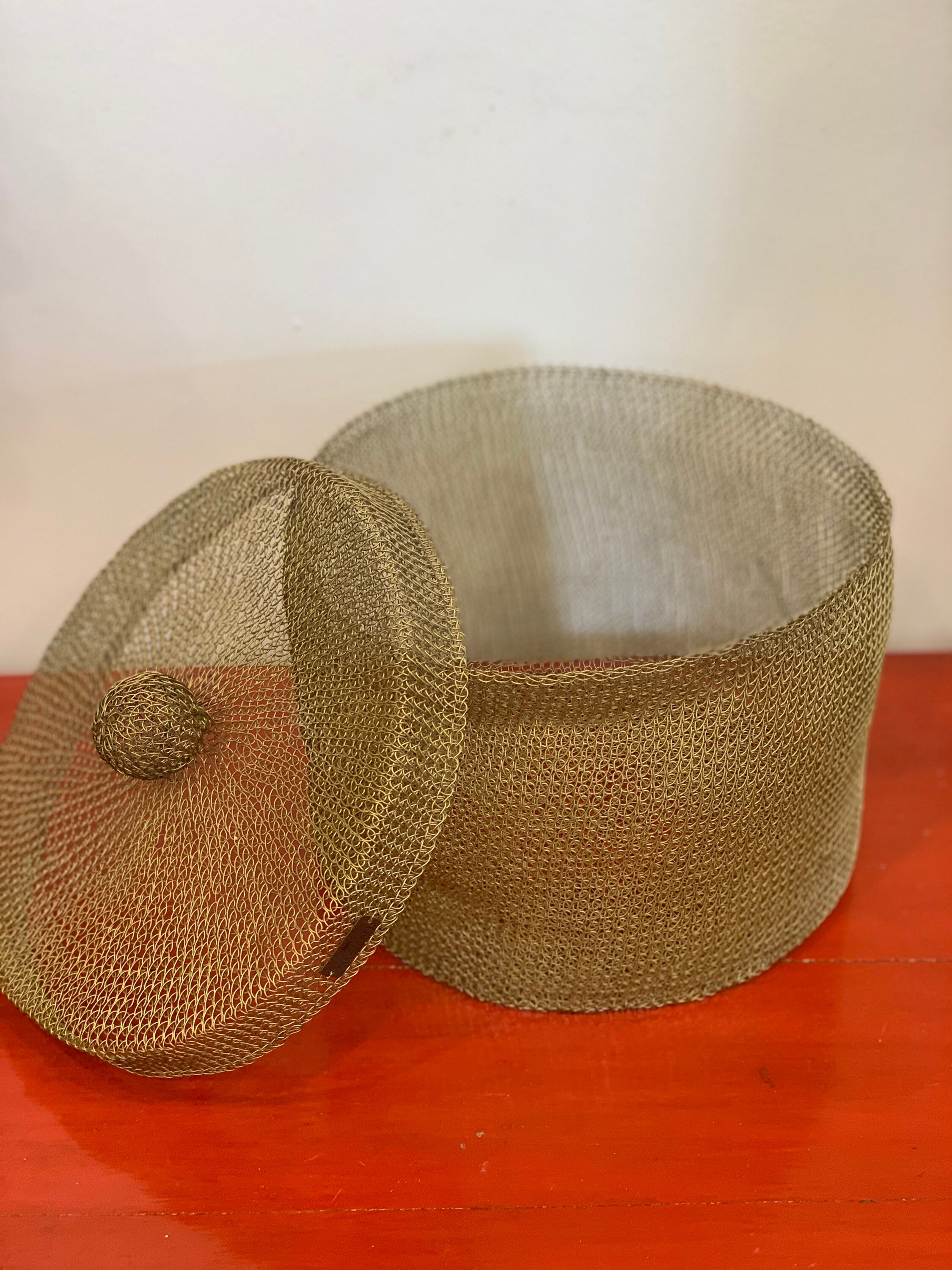 Boîte en Métal Filaire Couleur Laiton, Grand Modèle