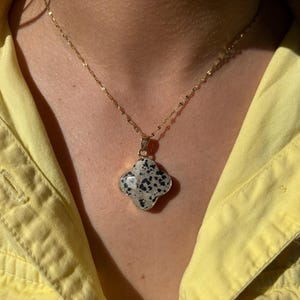 Dalmatian Jasper Stone | Necklace Natural Gemstone Jewelry | Energy Balancing | Positive Vibes | Unique Handmade Grounding Gift for Her