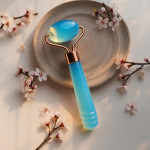Natural Opal Stone Roller for Face Massage – Real Crystal Skincare Tool for Anti-Aging, Lymphatic Drainage & Gua Sha, Gift For Her Skin Care