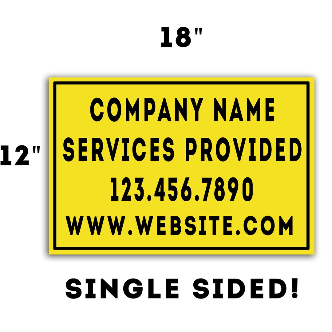 Custom Yard Signs 18x12 Black & Yellow Singlesided Printing Bulk