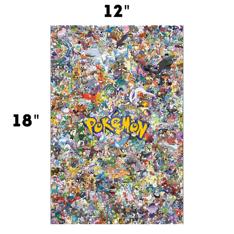 Pocket Monsters Character Poster Unframed Plastic Print | Etsy