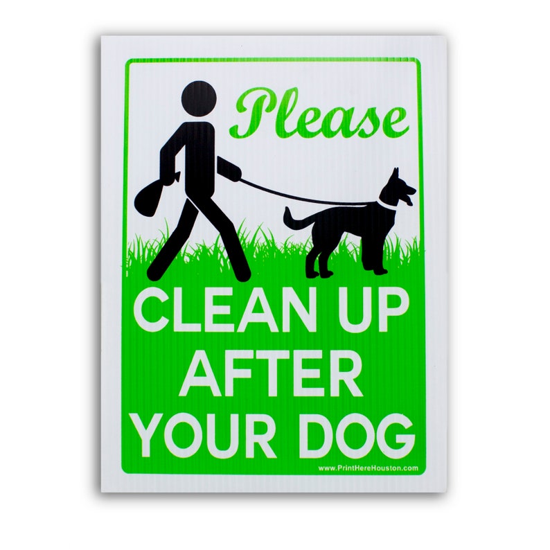 9x12 Please Clean Up After Your Dog No Pooping Dog Lawn Signs with Metal Wire H-Stake Included Made in America, Waterproof 1 Sign + Stake