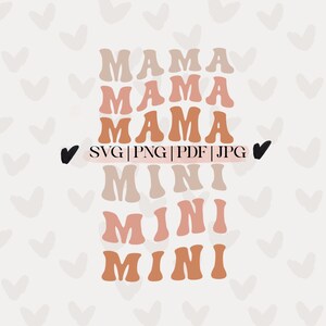 Maman et mini SVG - maman et mesvg | Rétro maman un bébé svg | svg correspondant | bohème svg | jolie maman et bébé svg