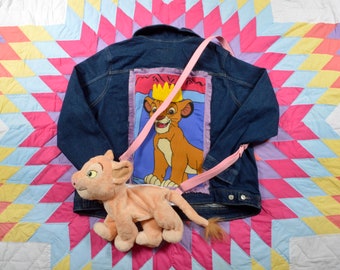 Disney Nala Plush Purse Upcycled Stuffed Animal The Lion King Classic Animated Adjustable Extended Size Crossbody Bag Disney Store Novelty