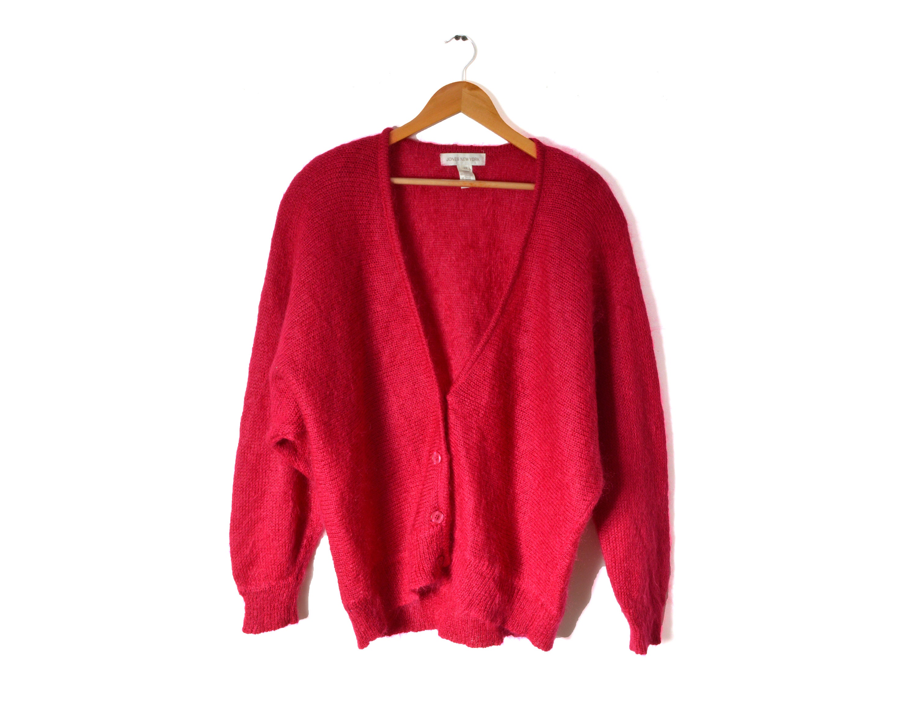 90s 2X Mohair Cardigan Sweater Slouchy Jones New York Fuzzy 90s 2X Mohair Cardigan Sweater Slouchy Jones New York Fuzzy