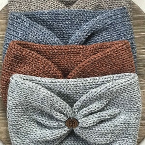 Earthy Alice Knitted Ear Warmer Head Wrap Messy Bun