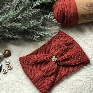 Earthy Alice Knit Head Wrap Ear Warmer Made With Sustainable Yarn, 100% Recycled Polyester