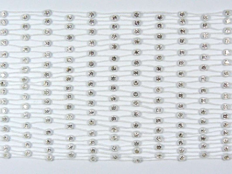 Rhinestone border white/colorful 16 rows approx. 9 cm wide image 2