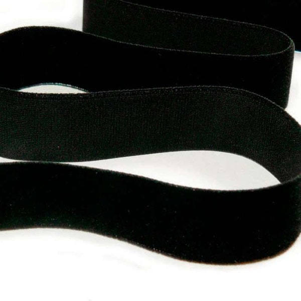 Samtband elastisch schwarz 16mm (10 Meter)