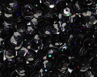 Paillettes 6 mm en poids. holographique noir 6g