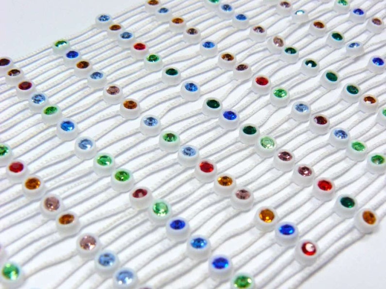 Rhinestone border white/colorful 16 rows approx. 9 cm wide image 4