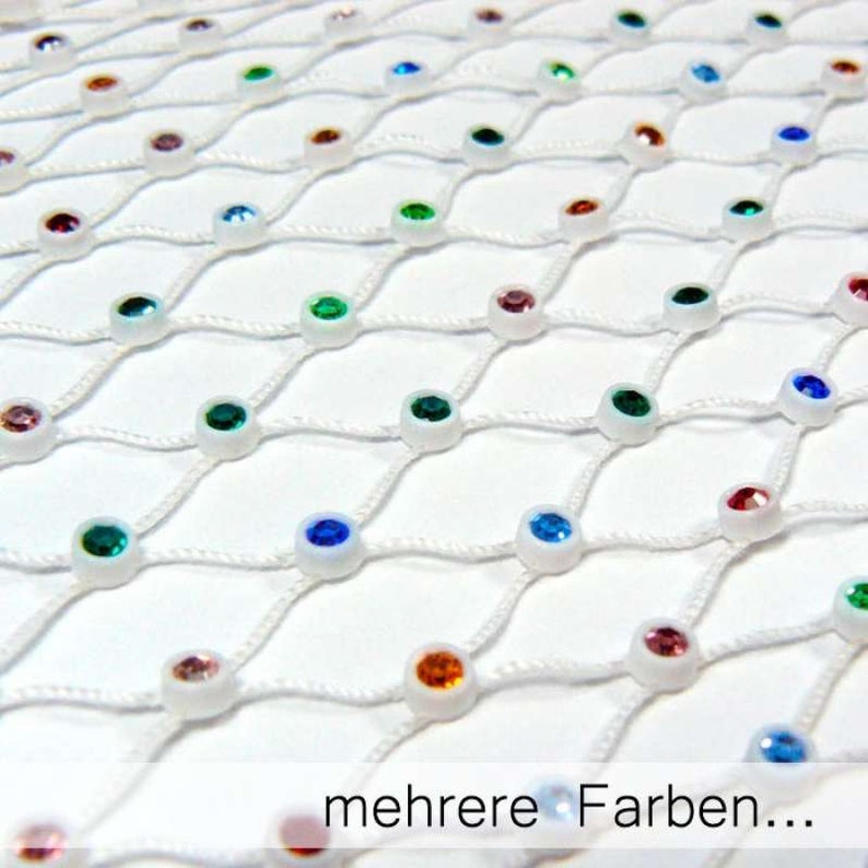 Rhinestone border white/colorful 16 rows approx. 9 cm wide image 1