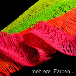 1 m Open Neon Artificial Silk Fringe 5 Cm