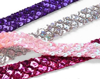 1 m sequin trim approx. 21 mm