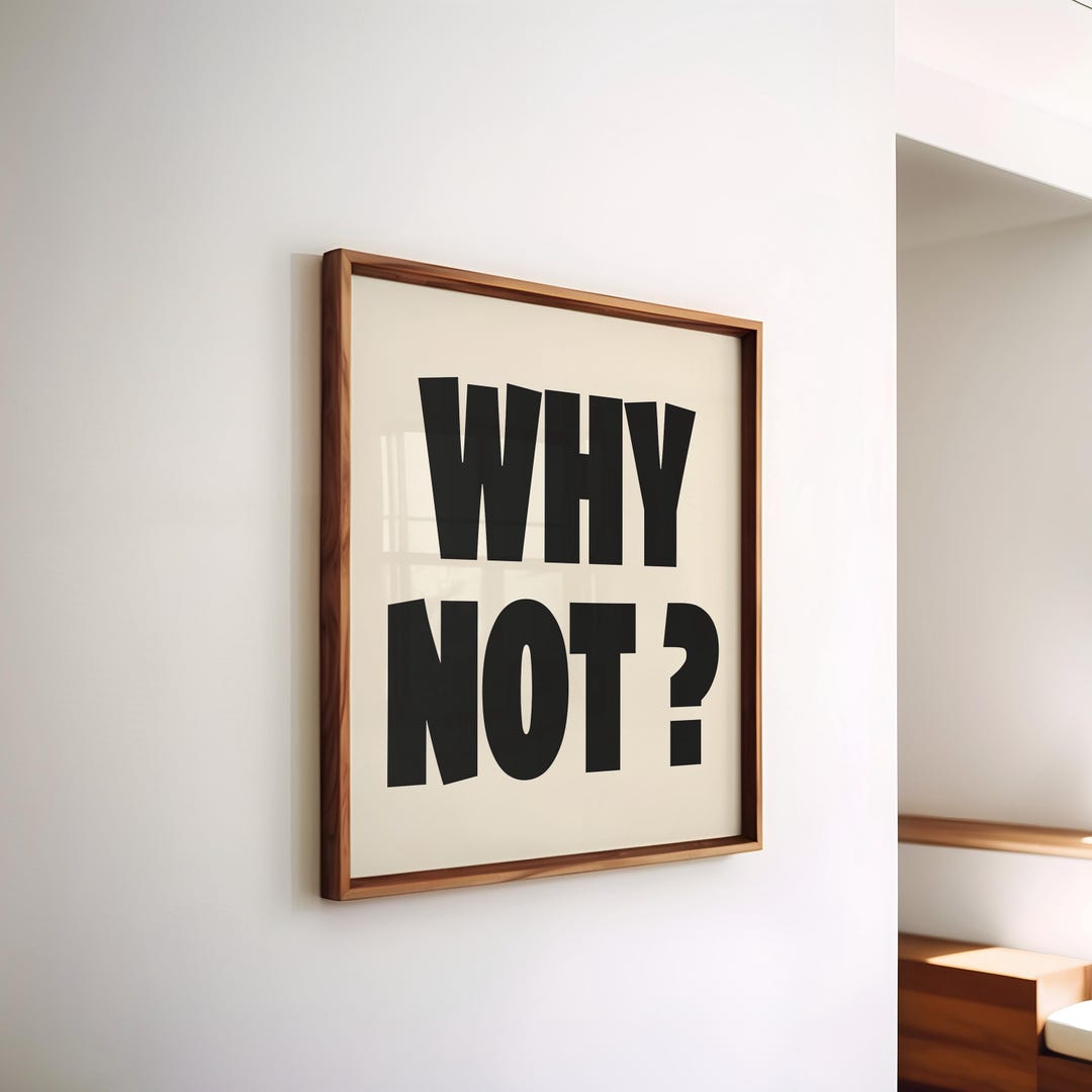 Why Not? Poster Set – Bold Square Typography Print (4 Colors) – Digital ...