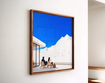 Mid Century Ski Resort Poster Set, Alpine Mountain Wall Art, Ski Lodge Decor (Digital Download)