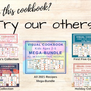 Bundle Kids Recipe Book, Preschool Cookbook Printable, Birthday Gift for Granddaughter, Montessori Homeschool Baking Activity for 2 Year Old image 5