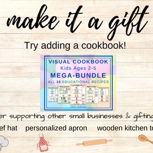 Bundle Kids Recipe Book, Preschool Cookbook Printable, Birthday Gift for Granddaughter, Montessori Homeschool Baking Activity for 2 Year Old image 6