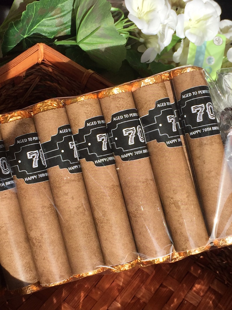 FULLY ASSEMBLED. Chocolate Cigars party favors, bachelor party, groomsmen, guy shower, business promotional gifts. Set of 12 image 9