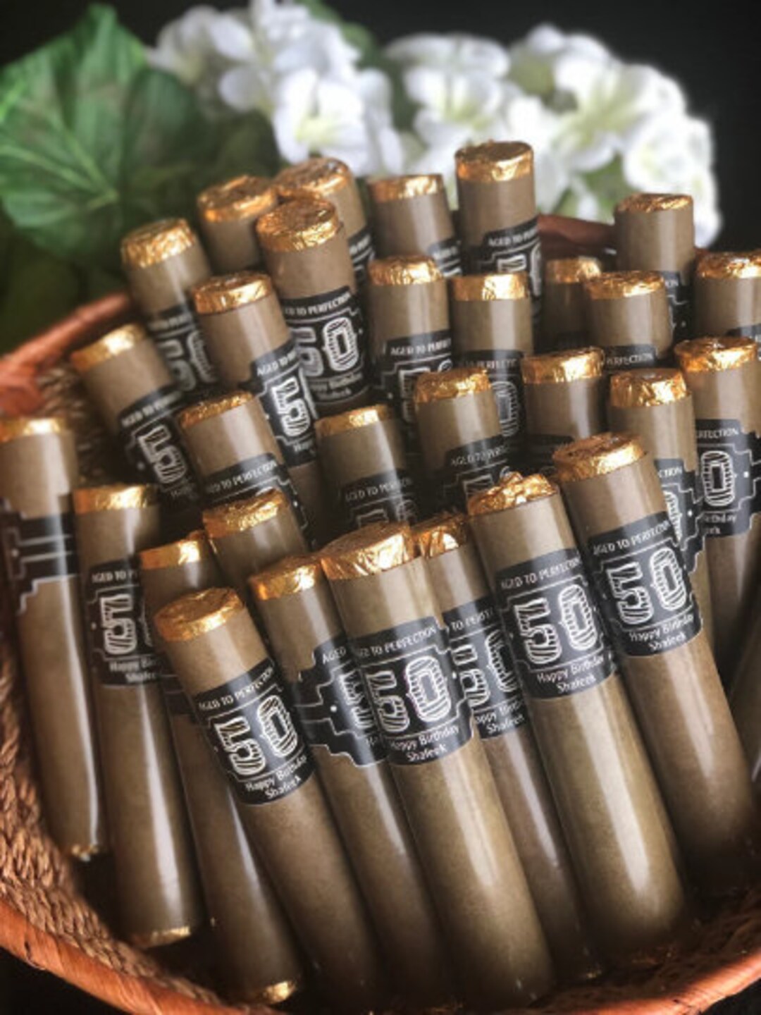 FULLY ASSEMBLED. Chocolate Cigars Party Favors, Bachelor Party