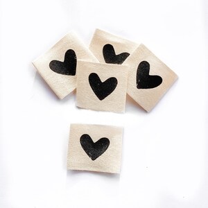 5 Cotton Labels Heart