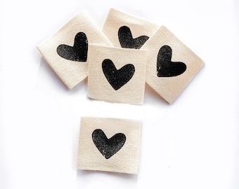 5 Cotton Labels Heart
