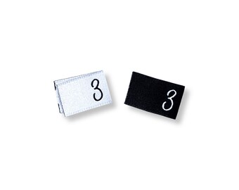 5 Woven Labels "3"