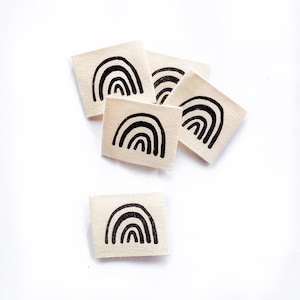 5 Cotton Labels Rainbow