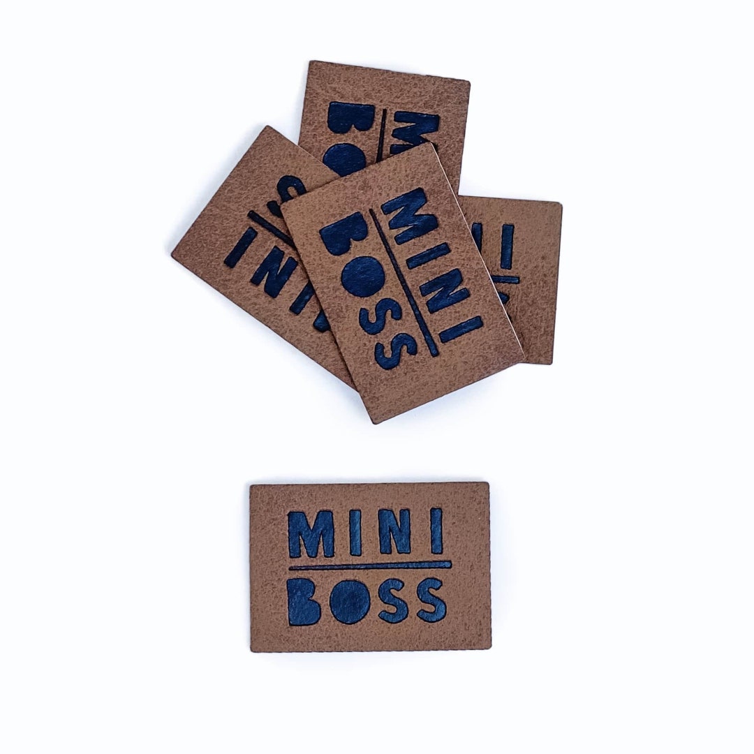 5 Faux Leather Labels Mini Boss - Etsy