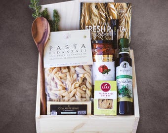 Personalized Italian Pasta Gift with Custom Engraved Wooden Box | Realtor Closing Gift | Real Estate Gift | Client Gift