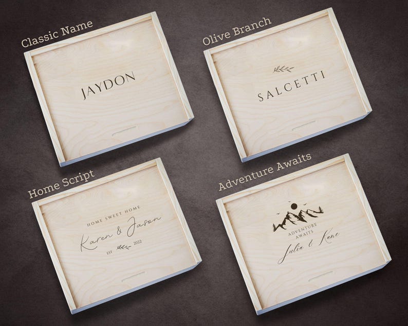 Caja de lujo personalizada para inauguración de casa: café artesanal, caja de regalo de madera grabada a medida con manta / Regalo para nuevo hogar / Regalo inmobiliario imagen 7