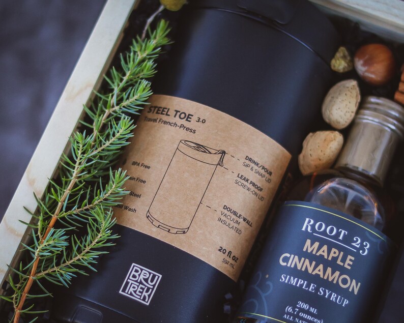 Personalized Coffee Gift Set | Coffee Lover Gift w/ French Press, Artisan Beans & Engraved Wooden Box | Corporate Gift | Client Thank You image 9
