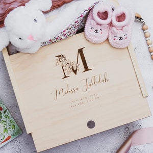 Monogram Wood Personalized Baby Keepsake Box, Personalized New Baby Box, Engraved Baby Gift Box, Baby Box With Name, Baby Boy Keepsake Box