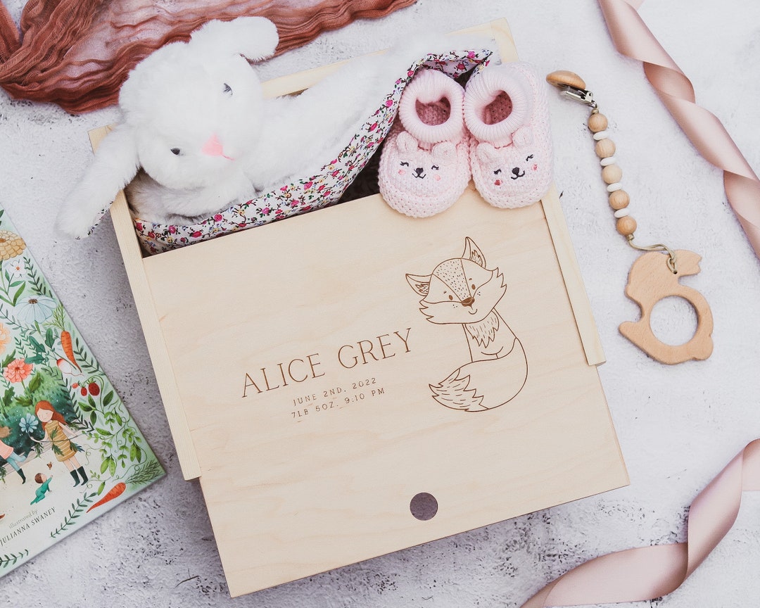 Baby Girl Keepsake Box, Baby Treasure Box, Personalized New Baby Box