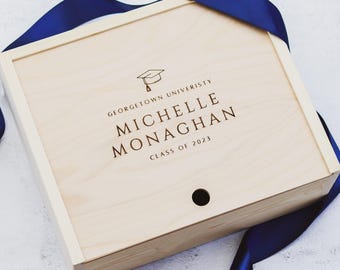 Personalized Graduation Keepsake Box, Custom Engraved Graduation Gift Box, Class of 2026 Gift, College Graduation Gift, Alumni Keepsake