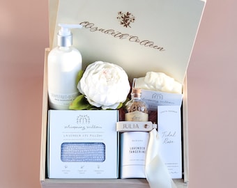 Personalized Self Care Gift Box – Luxury Lavender Spa Gift Set for Relaxation & Unwinding | Thank You Gift Box For Her | Mother's Day Gift